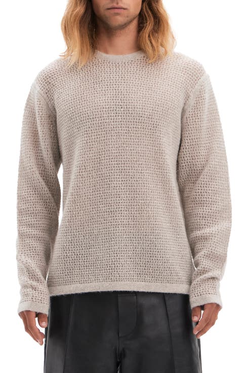 Barlozzini Open Stitch Wool & Cashmere Crewneck Sweater