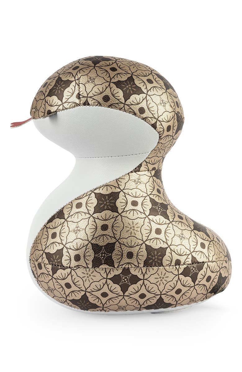 Zuny Snake Nick Paperweight, Alternate, color, Gold Blossom White
