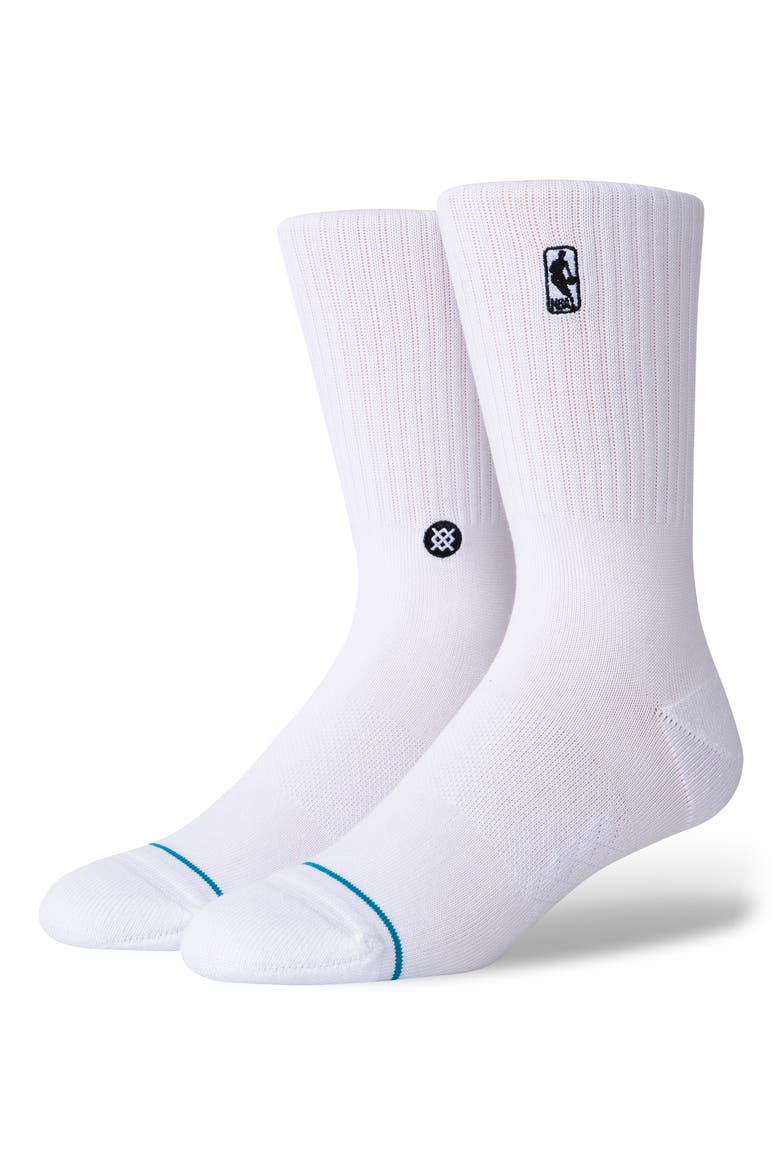 NBA Logoman St Crew Socks, Main, color, WHITE