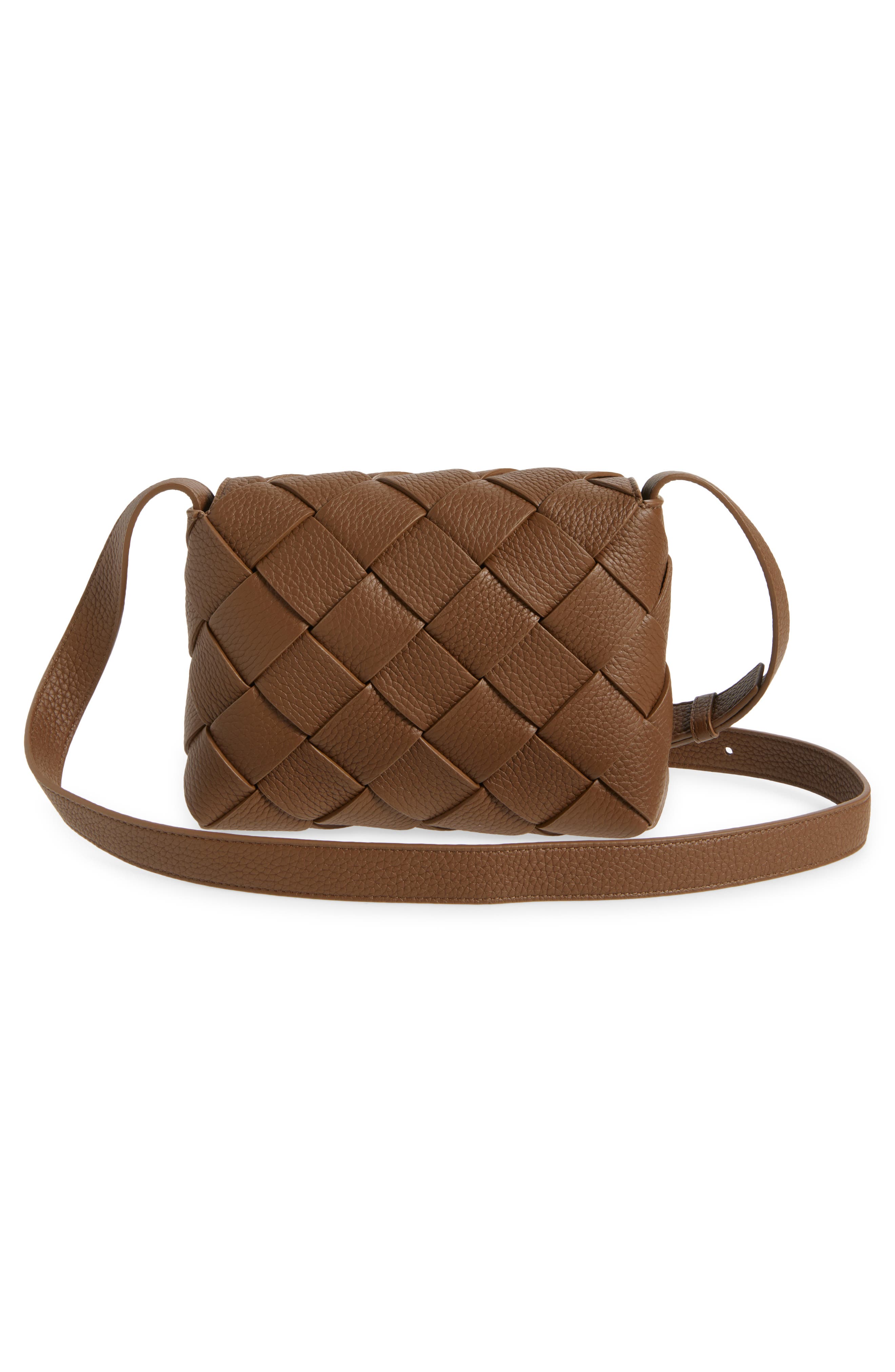 Bottega Veneta Small Intrecciato Messenger Bag, Alternate, color, Nocciola/ Silver