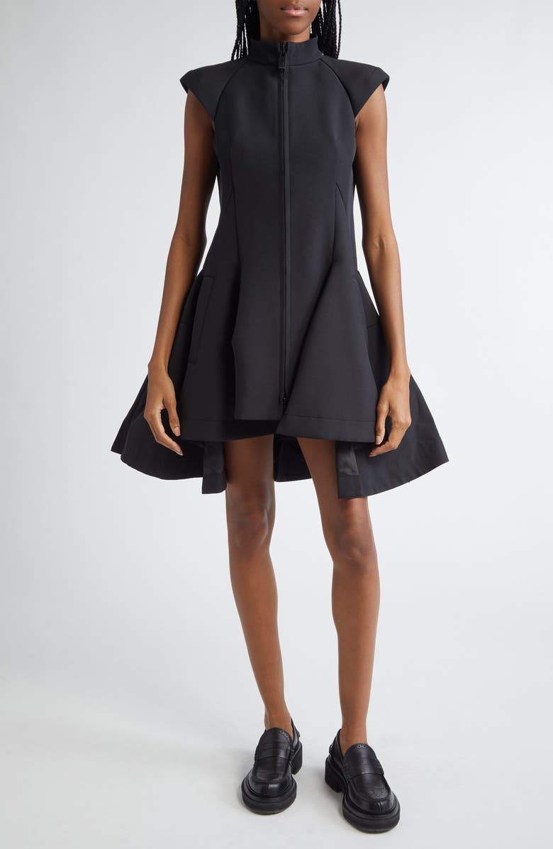 Sacai Mixed Media Cap Sleeve Dress, Main, color, 