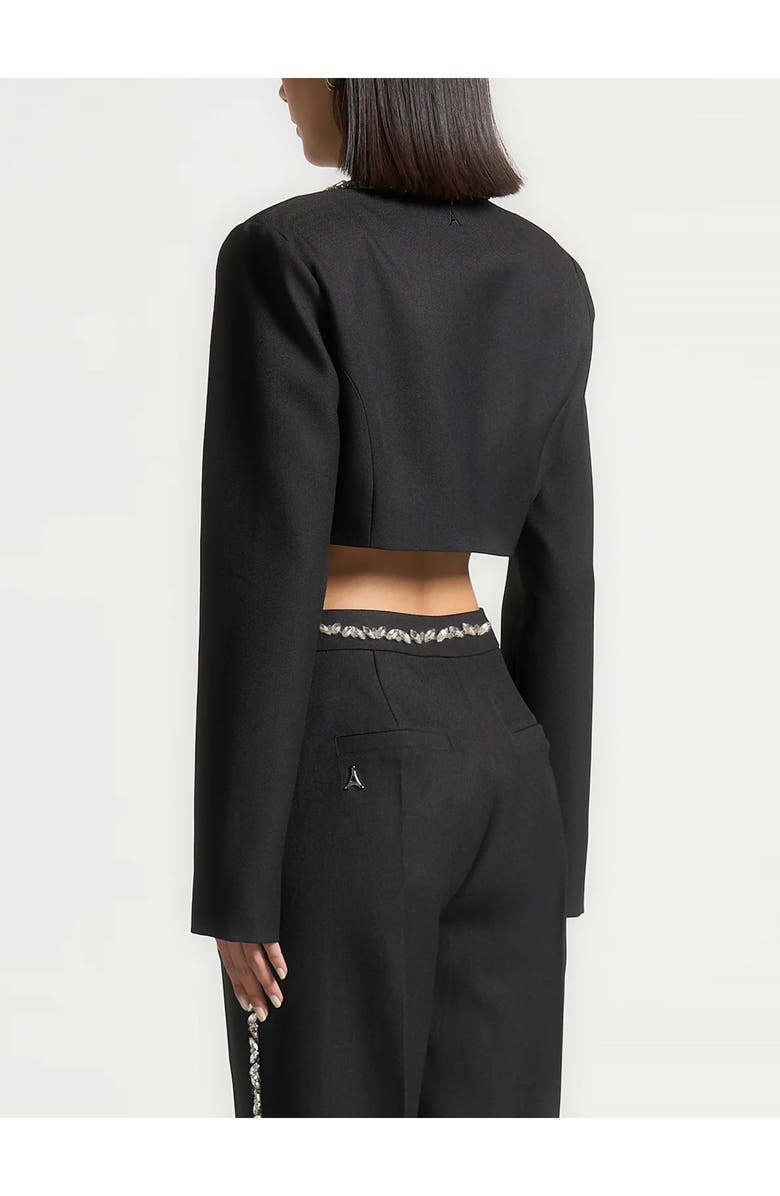 Manière De Voir Embellished Cropped Blazer, Alternate, color, Black