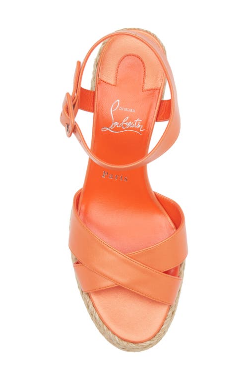 Christian Louboutin Calakala Espadrille Platform Sandal In Orange