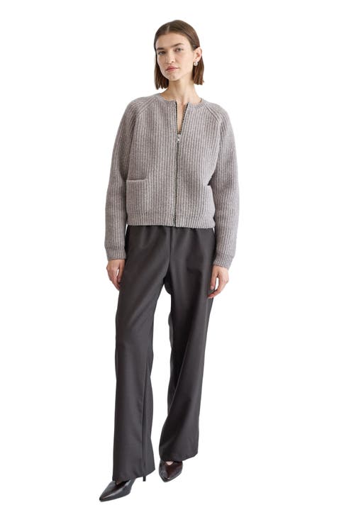 Knit Zip Up Cardigan