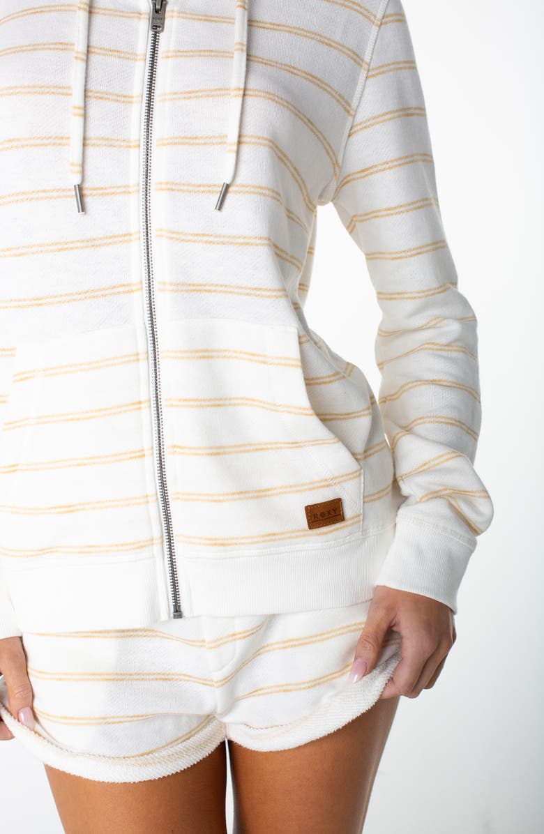 Roxy Perfect Wave Stripe Hoodie, Alternate, color, Curry