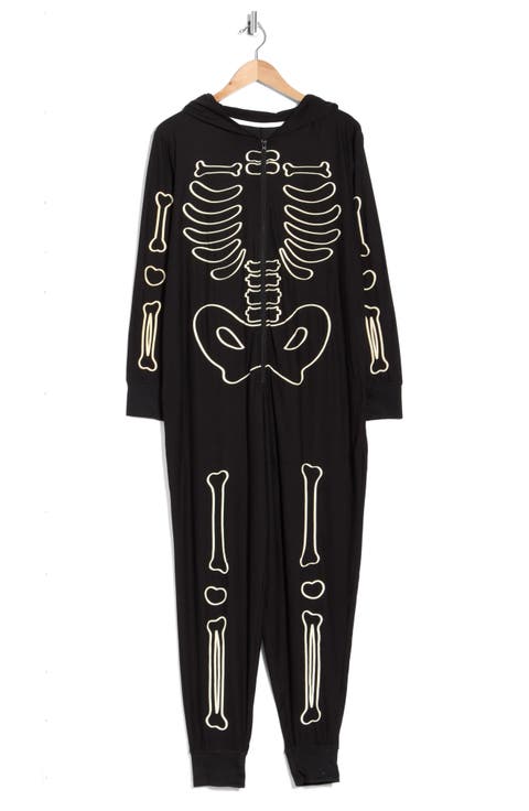 Hooded Skeleton Jumpsuit