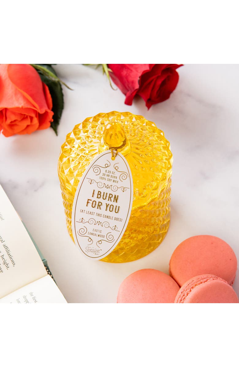 Totalee Gift Crystal Yellow I Burn For You Candle Wax Yellow 6.35 oz Burn Time 30, Alternate, color, Yellow