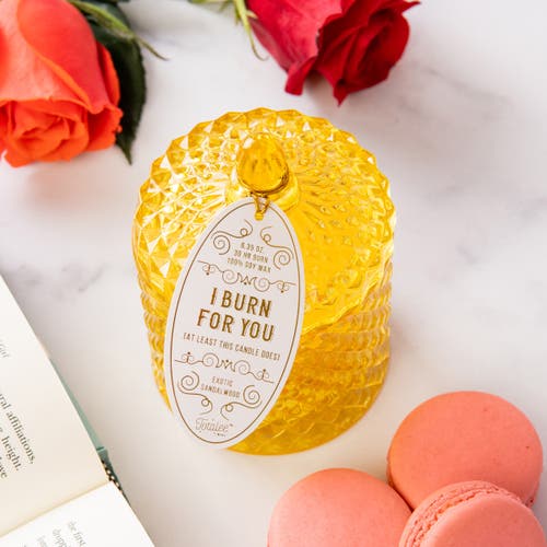 Totalee Gift Crystal Yellow I Burn For You Candle Wax Yellow 6.35 oz Burn Time 30 In Yellow