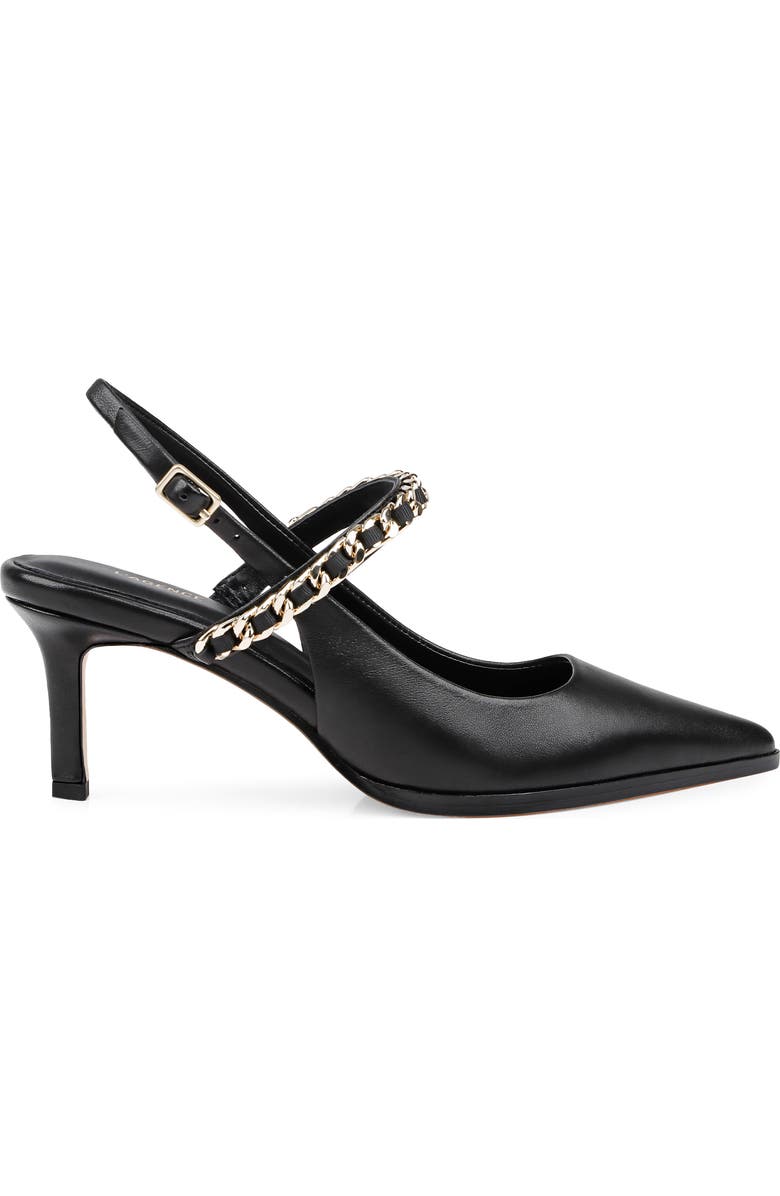 L'AGENCE Georgine Slingback Pointed Toe Mary Jane Pump, Alternate, color, Black Leather