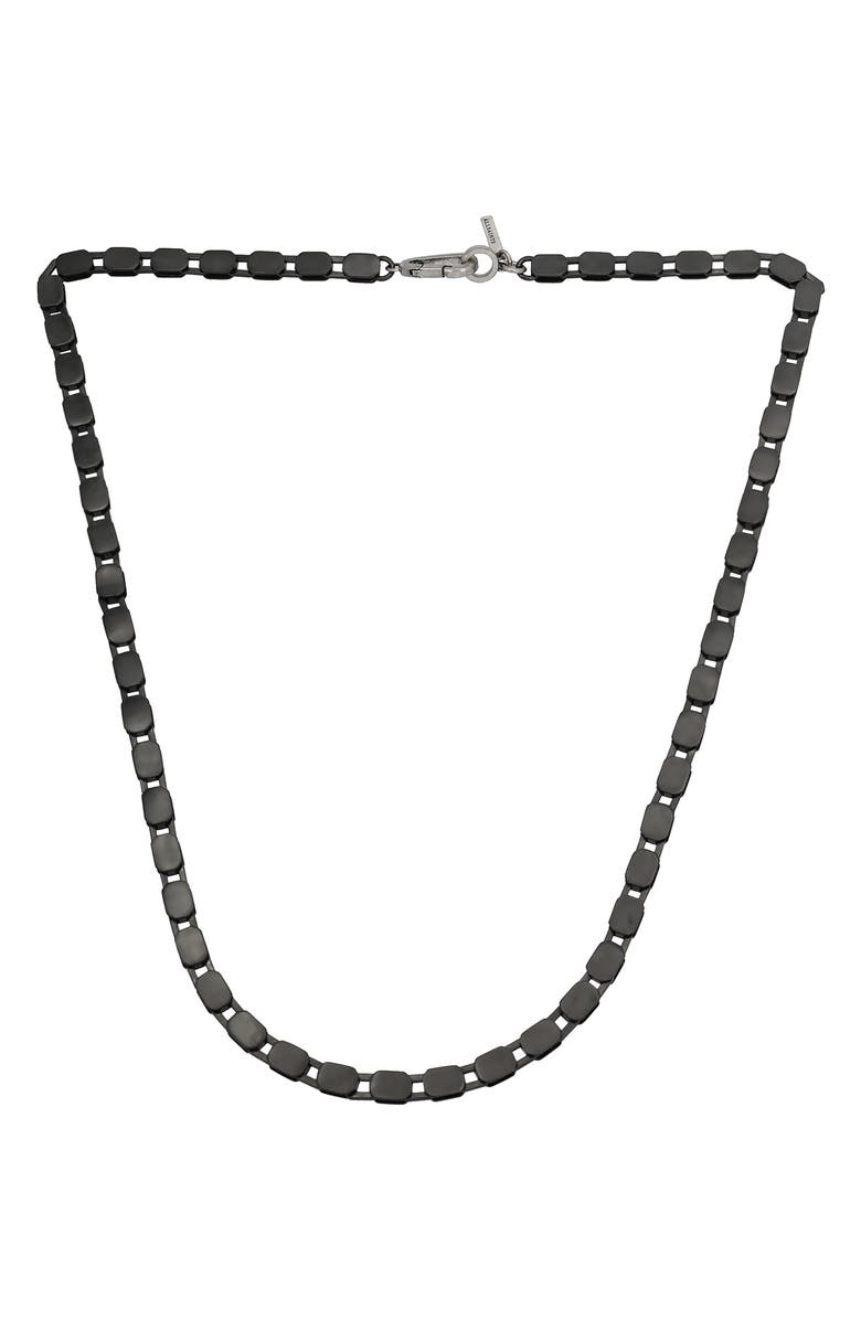 AllSaints Hex Link Collar Necklace, Alternate, color, Hematite