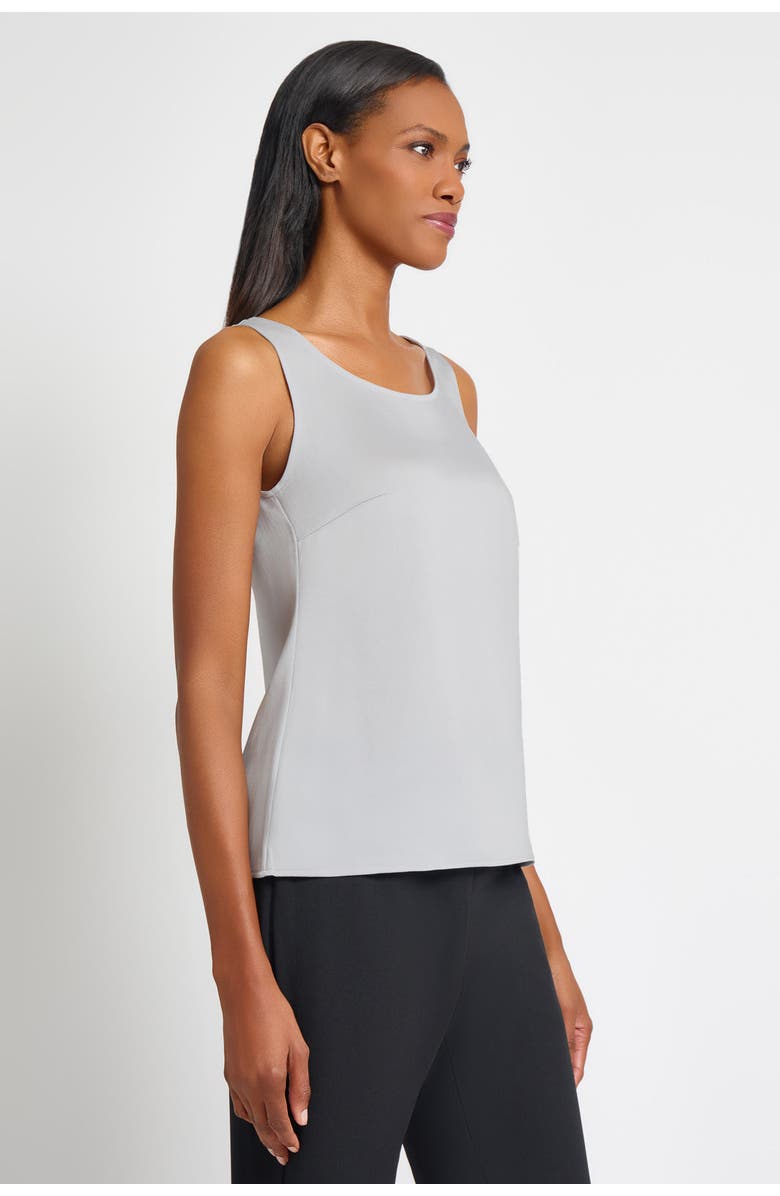 Ming Wang Crepe de Chine Scoop Neck Tank, Alternate, color, Lunar Rock