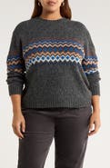 Seasalt Cornwall Golden Light Fair Isle Merino Wool Blend Crewneck Sweater