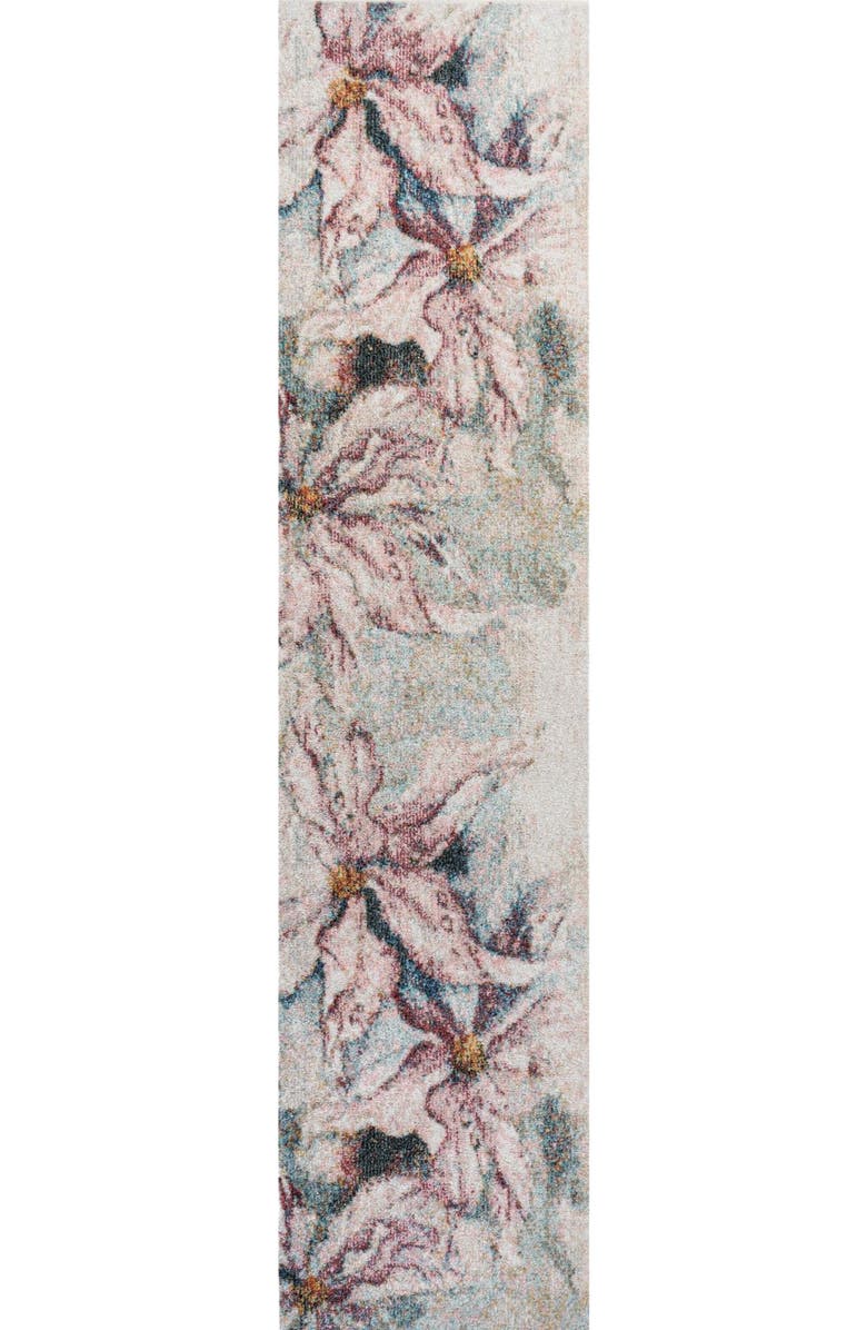 JONATHAN Y Giglio Modern Botanical Flower Area Rug, Main, color, Pink/Gray