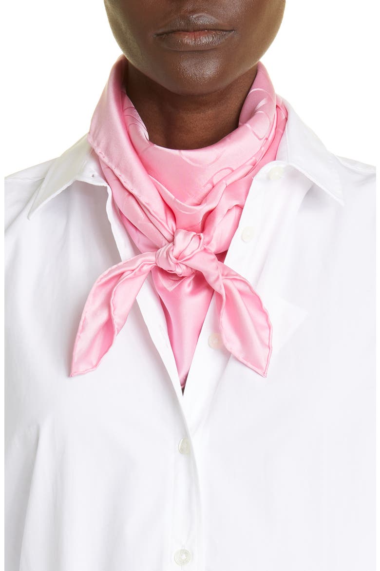 VLOGO Square Silk Scarf, Alternate, color, 03W BRIGHT PINK