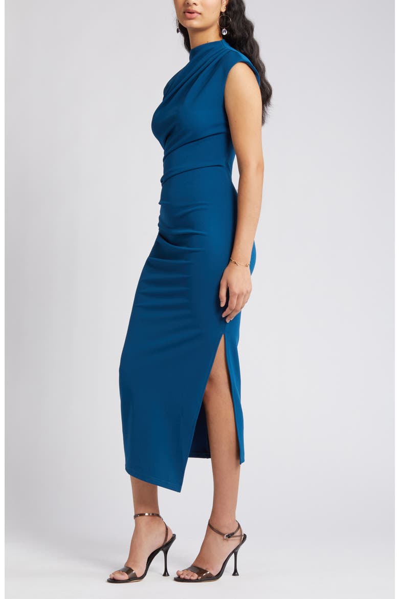 Dida Funnel Neck Cocktail Dress, Alternate, color, BLUE