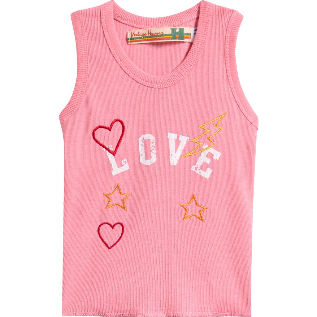 Vintage Havana Kids' Rib Graphic Tank In Pink