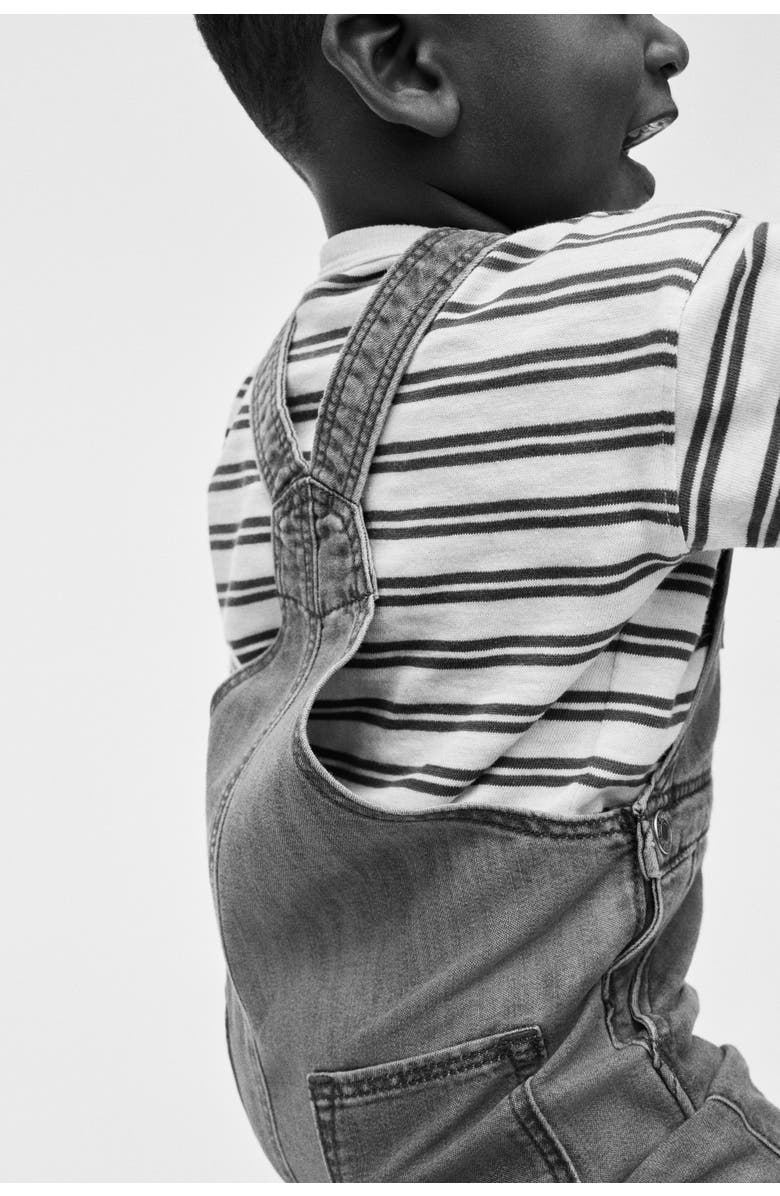 H&M Embroidery-detail Denim Dungaree Shorts, Alternate, color, Denim Blue/Car