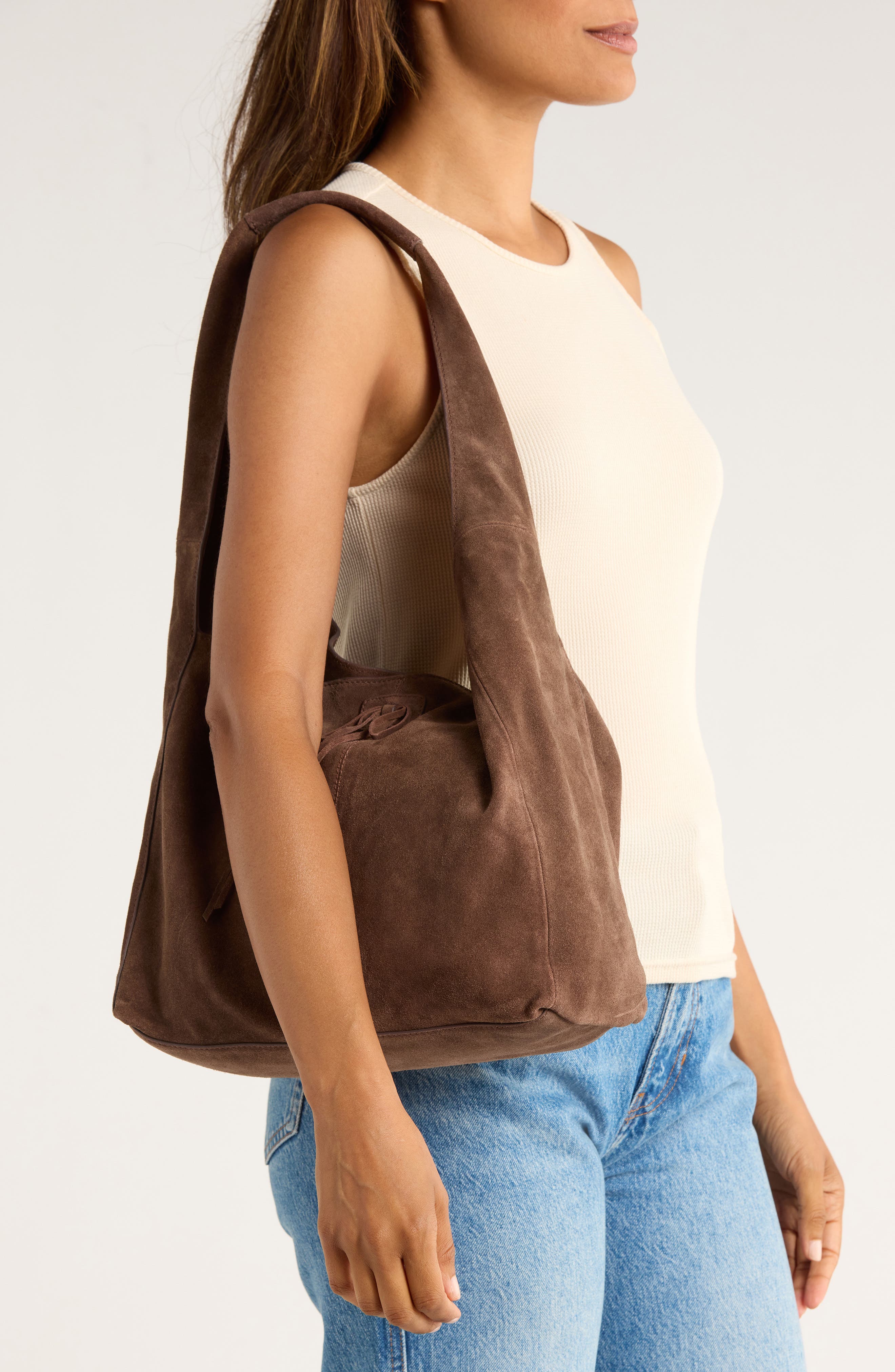 Lucky Brand Clem Leather Hobo Bag, Alternate, color, Dark Cappucino