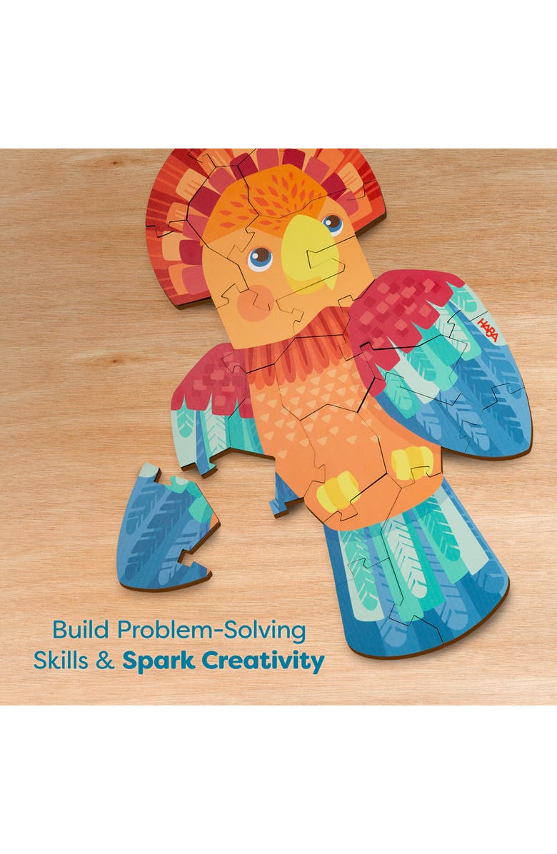 HABA Wooden Puzzle Parrot - 2 in 1 Reversible Puzzle, Alternate, color, Multi