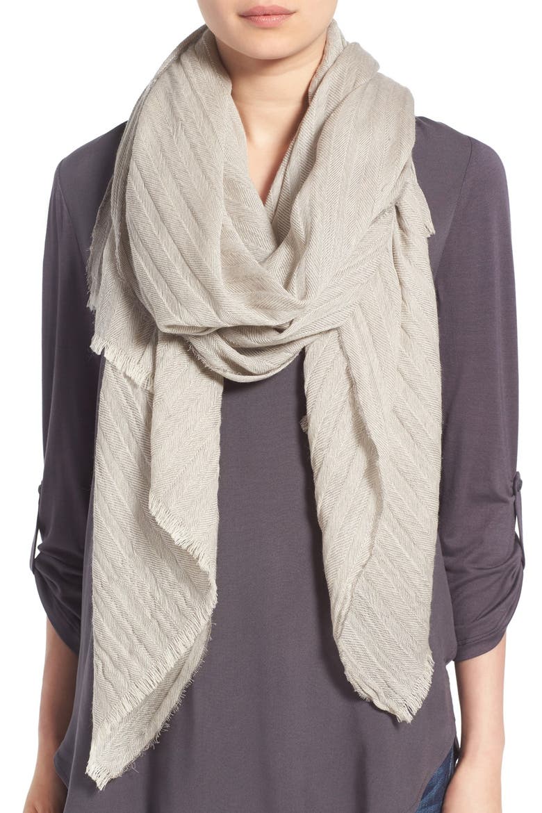 Textured Wool Wrap Scarf, Main, color, GREY OPAL