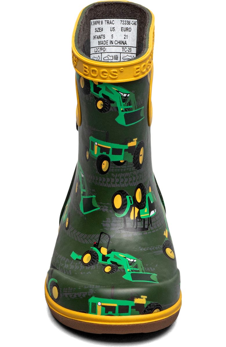 Bogs Kids' Skipper II Waterproof Rain Boot, Alternate, color, Green Multi