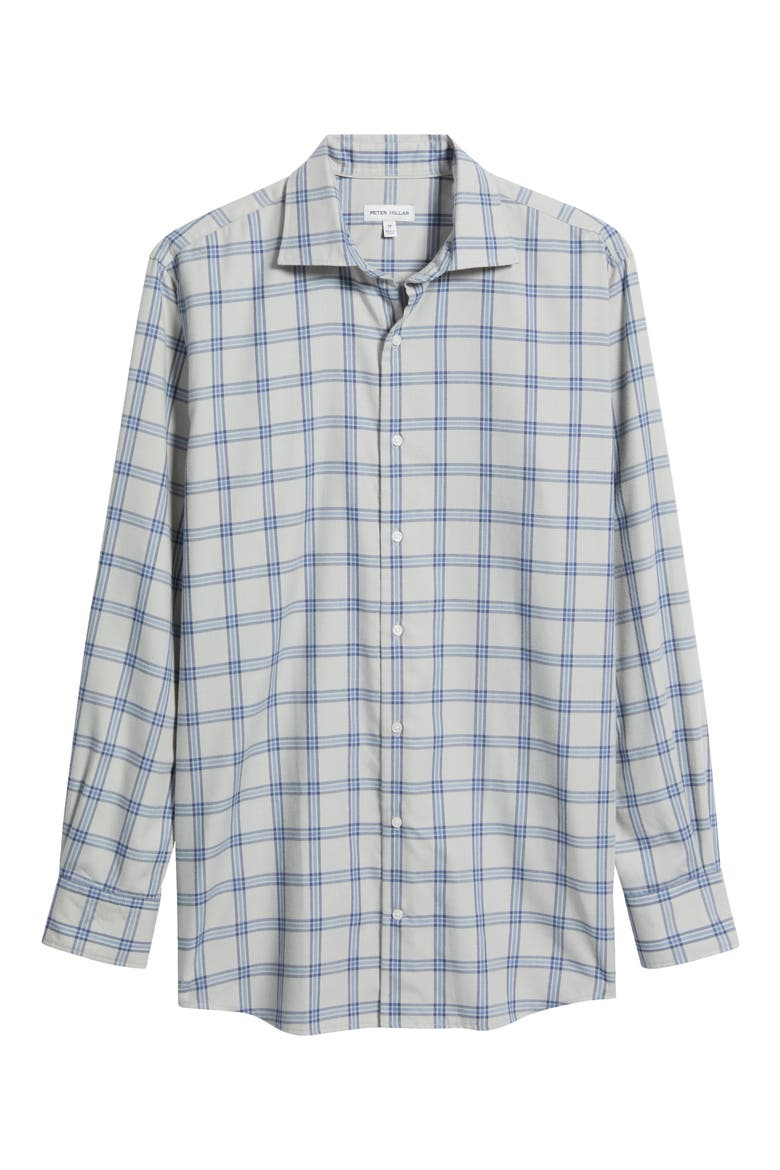Preston Performance Flannel Button-Up Shirt, Alternate, color, BRITISH GREY