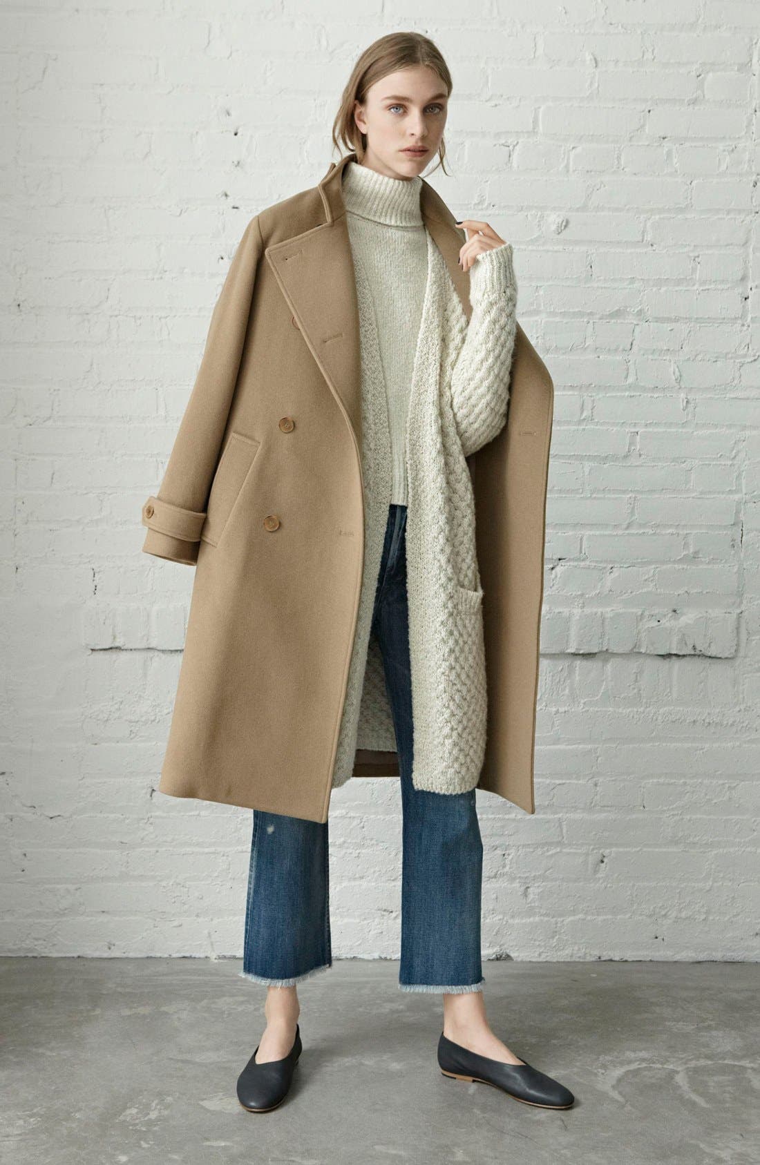 'Maxwell' Flat, Alternate, color, DARK TAUPE LEATHER