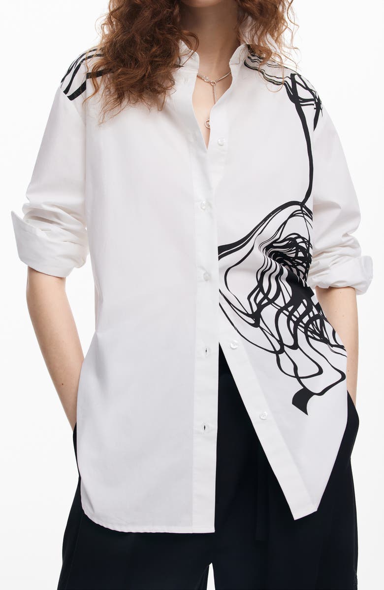 Desigual Cam Fukuoka Lacroix Button-Up Shirt, Alternate, color, 