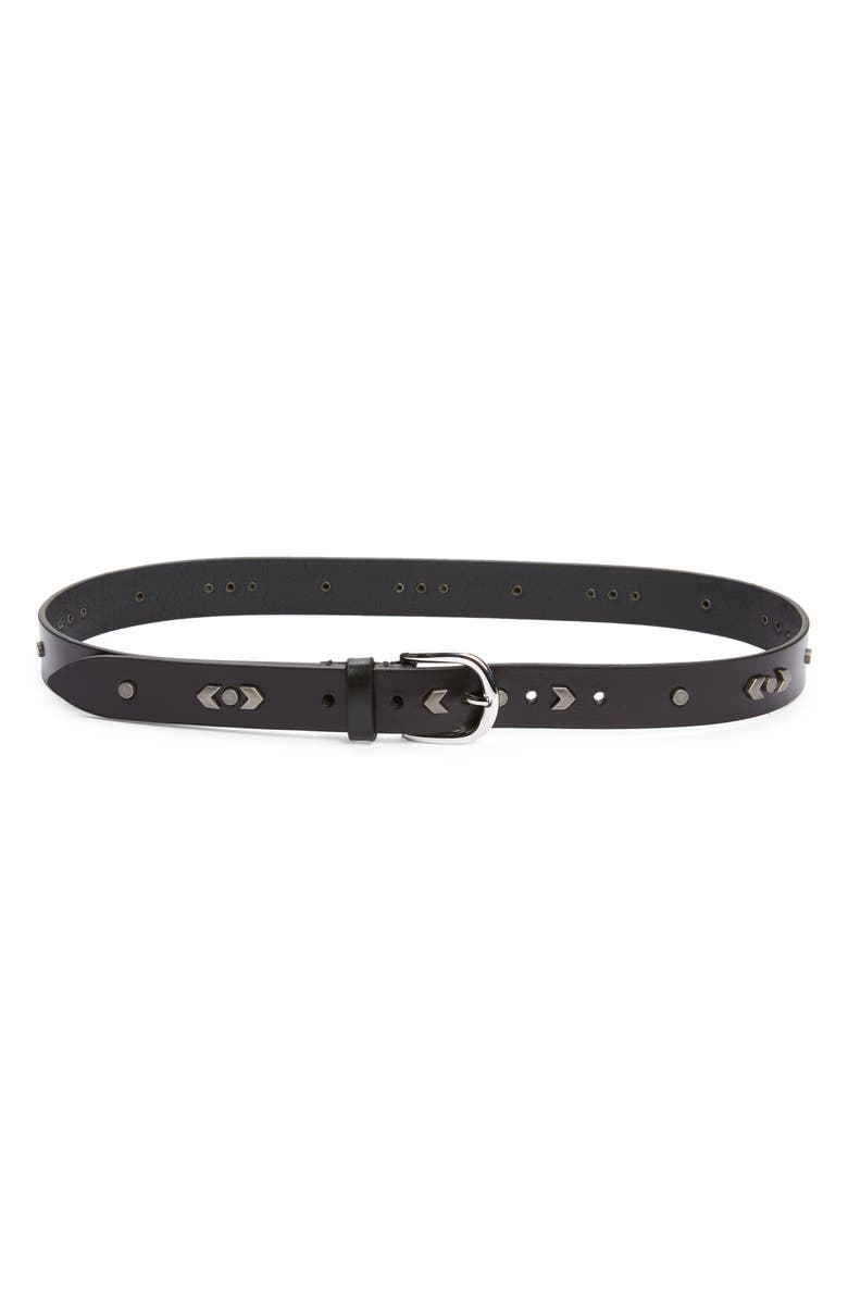 Isabel Marant Zap Studded Leather Belt, Main, color,