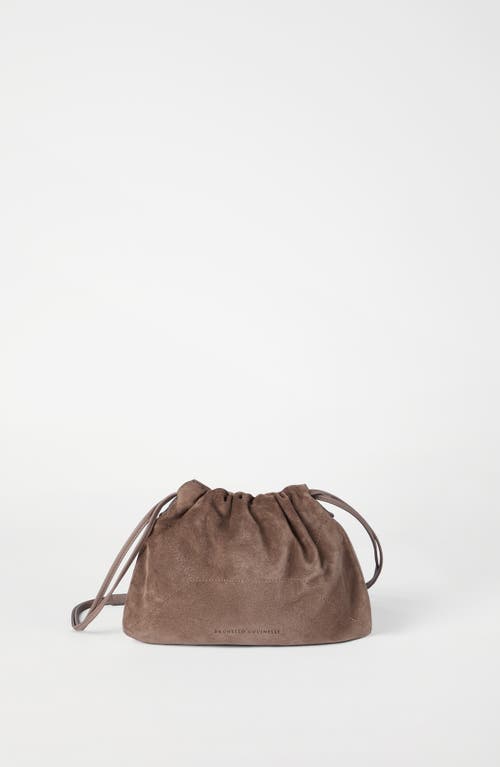 Brunello Cucinelli Suede Bc Duo Pouch Bag In Brown