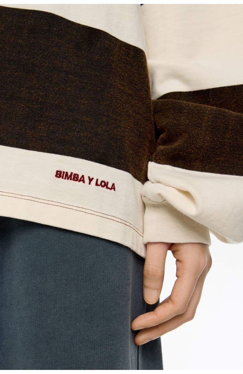 Bimba y Lola Oversize Striped T-Shirt, Alternate, color, Brown