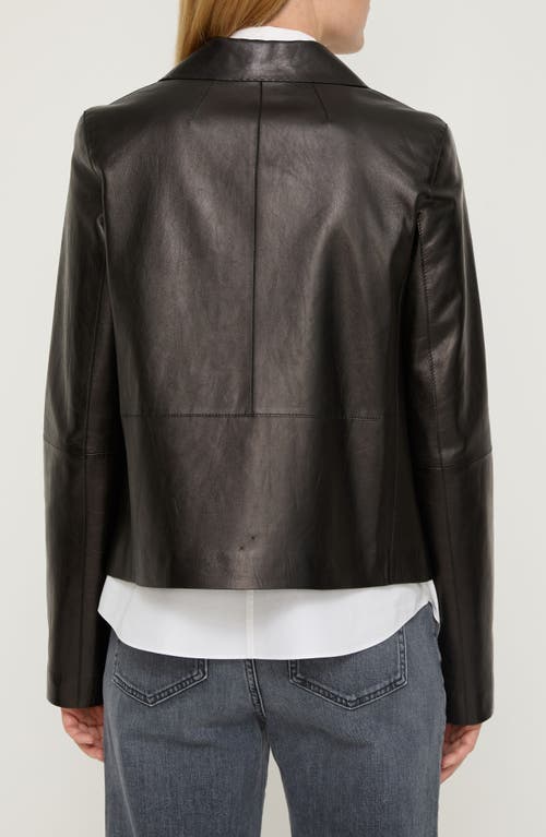 Lafayette 148 Nappa Lambskin Leather Patch Pocket Jacket In Black