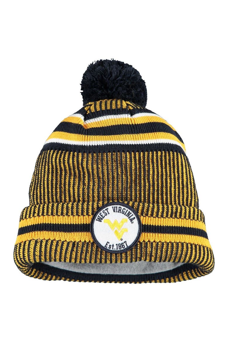 Men's New Era Navy West Virginia Mountaineers Sideline Home Cuffed Knit Hat, Main, color, Navy