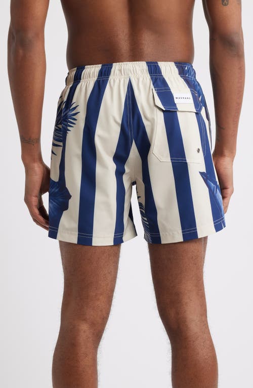 Shop Mavrans Blue Palm Swim Trunks