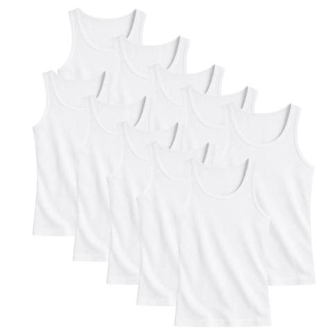 Mens 10 Pack Ribbed Tank Tops Classic Fit