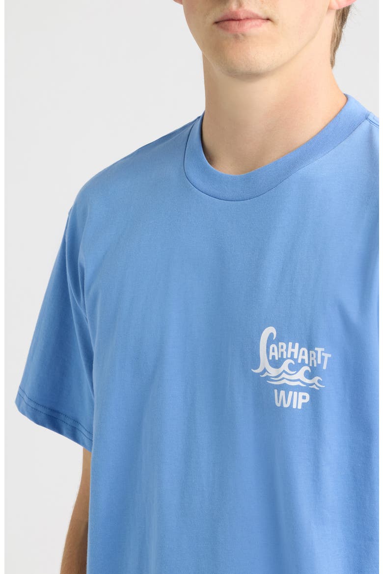 Waves Organic Cotton Graphic T-Shirt, Alternate, color, CURACAO