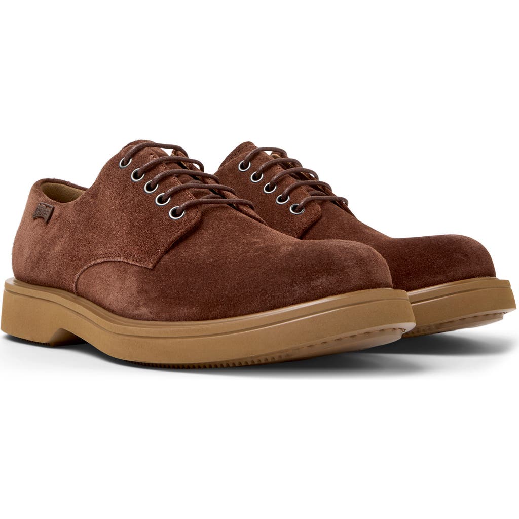 Camper Norman Lace-up Suede Derby Shoes In Brown