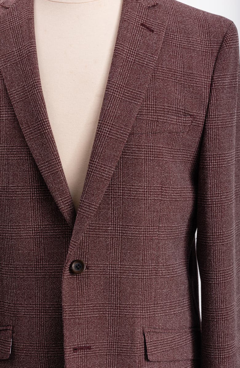 SAVILE ROW CO Burgundy Plaid Sport Coat, Alternate, color, Burgundy