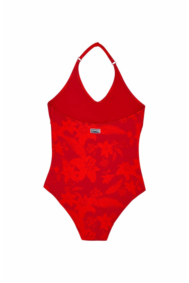 Kids' Flower Power One-Piece Swimsuit, Alternate, color, LIPSTICK