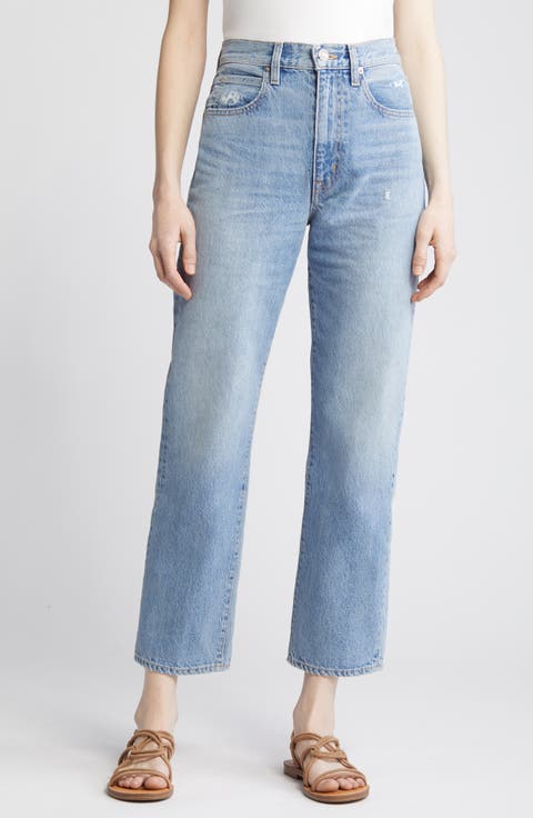 London Distressed High Waist Ankle Jeans
