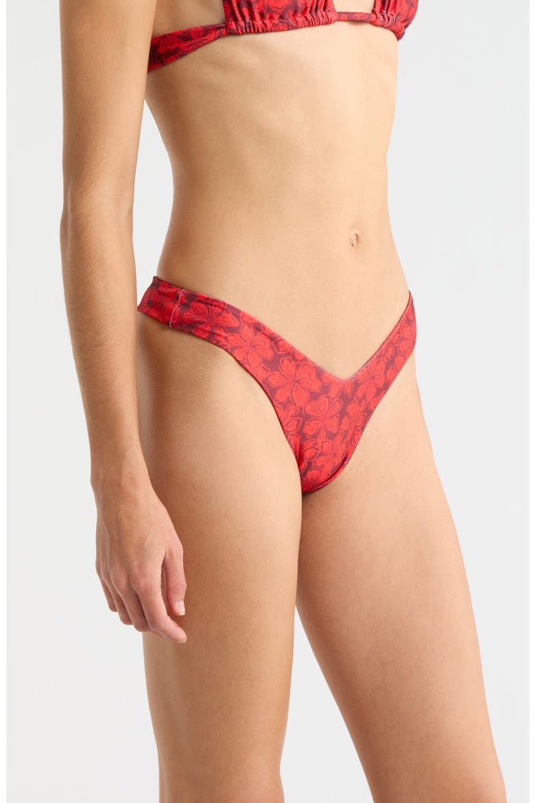 Y-Cut Thong Bikini Bottoms, Alternate, color, SASSY SANGRIA