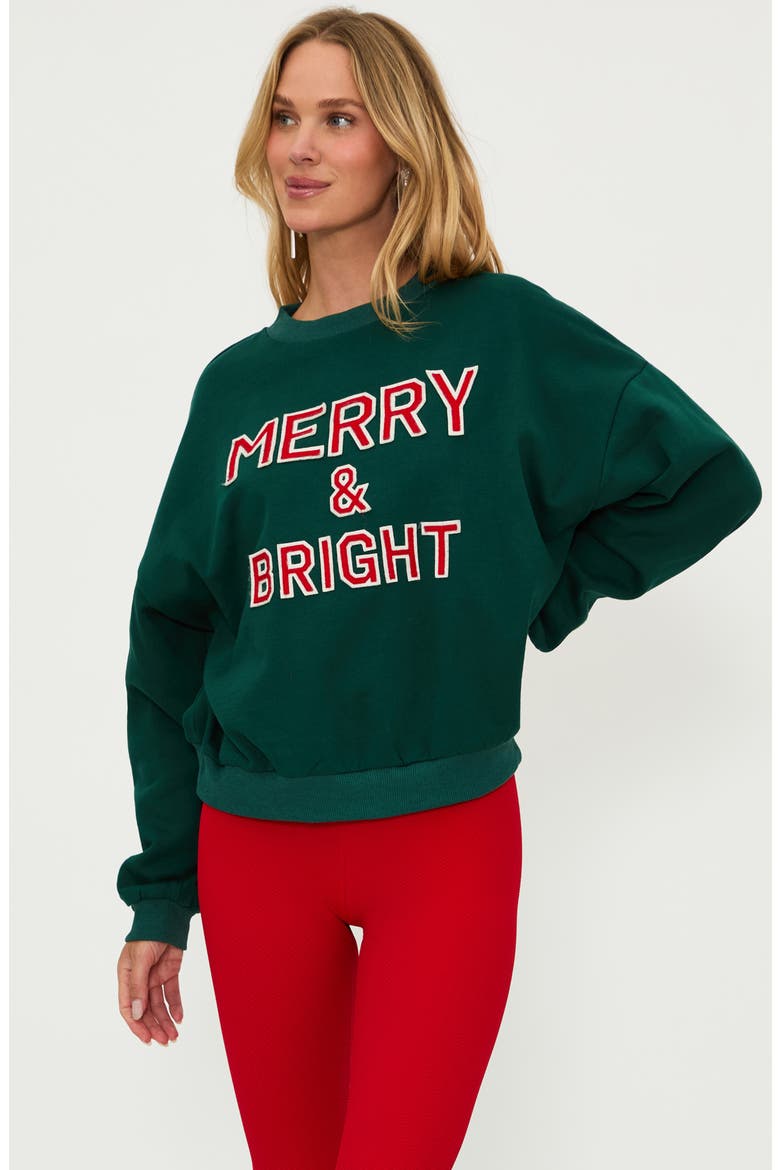 Deven Graphic Crewneck Sweatshirt, Alternate, color, PINE GREEN