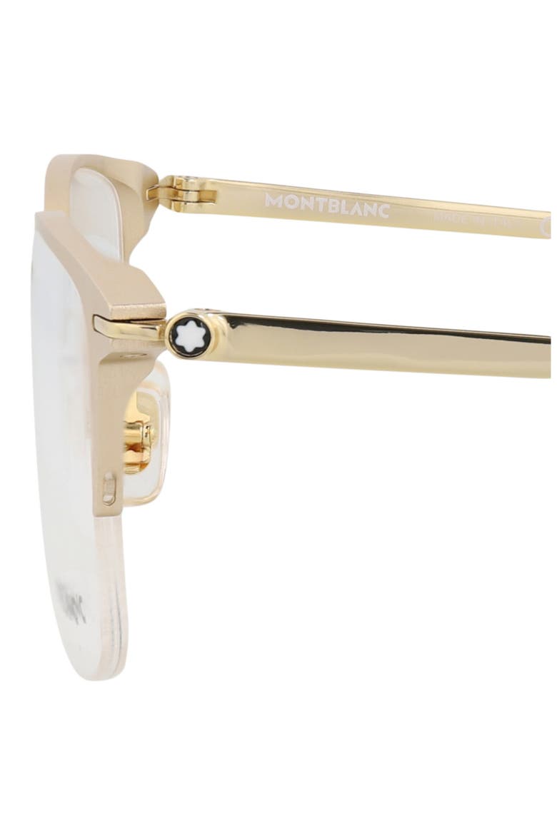 52mm Half Rim Optical Glasses, Alternate, color, GOLD GOLD TRANSPARENT