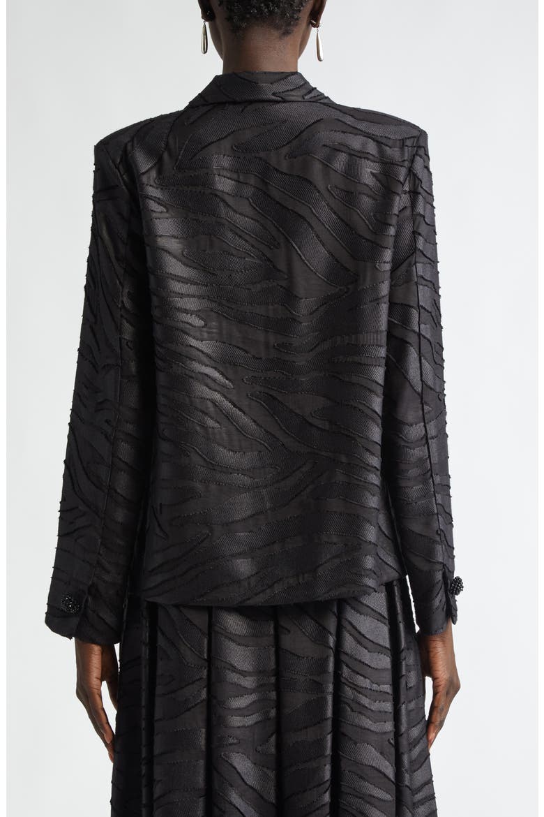 Zebra Fil Coupé Boxy Jacket, Alternate, color, BLACK