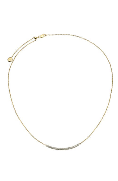 Monica Vinader Skinny Curve Diamond Necklace In Brown