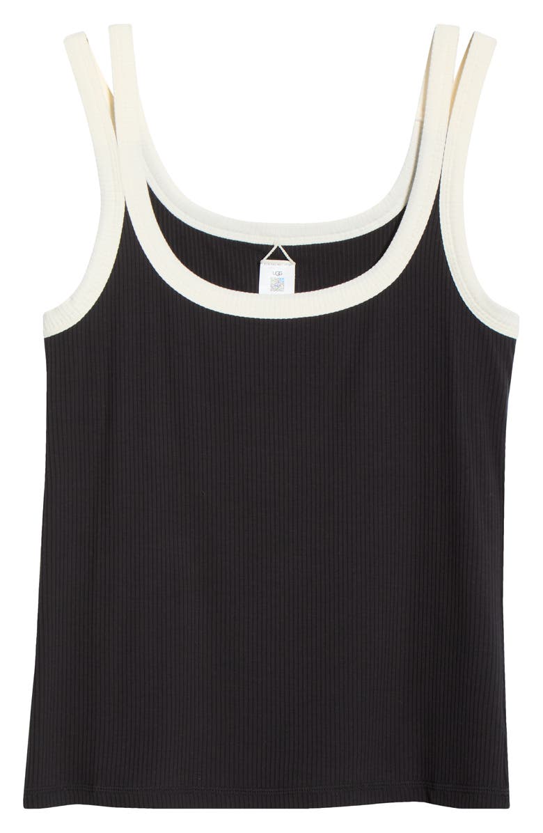 UGG<sup
®</sup
 Nael Rib Tank, Alternate, color, Black/ Nimbus