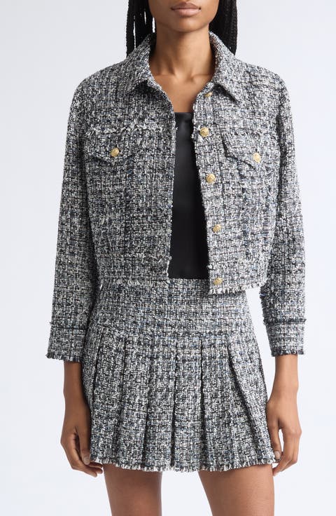Chloe Cropped Boxy Tweed Jacket