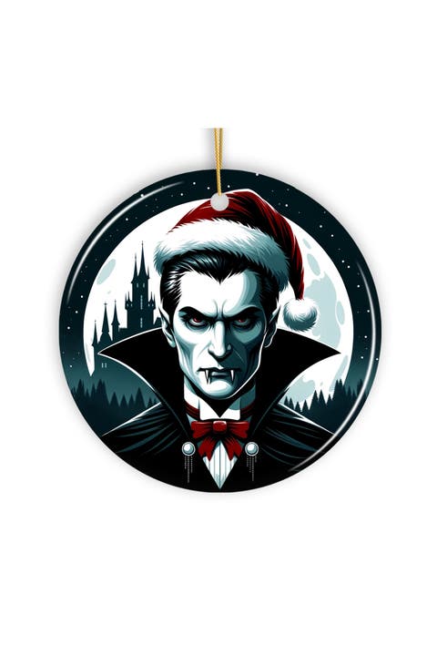Midnight Terror Dracula Santa Hat Ornament - Version 2