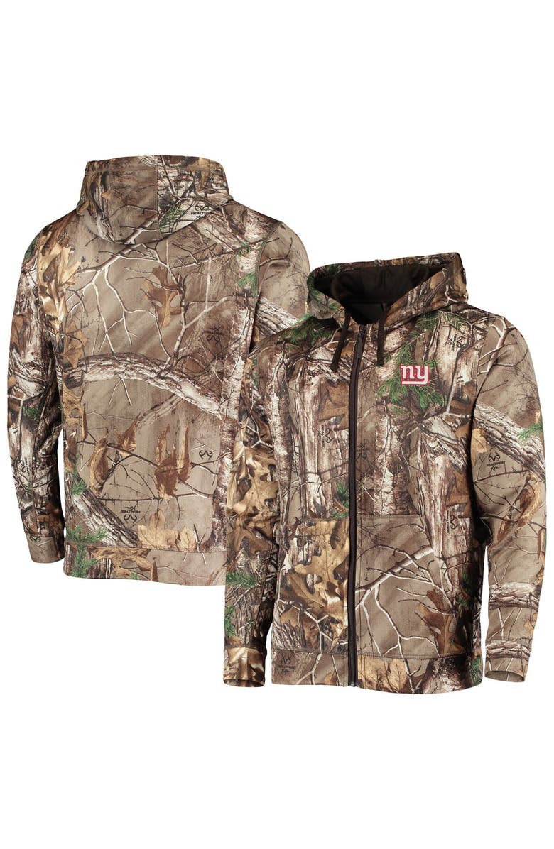 DUNBROOKE Men's Dunbrooke Realtree Camo New York Giants Trophy Tech Fleece Full-Zip Hoodie, Main, color, 