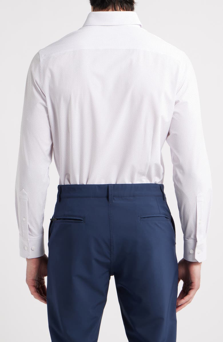 Mizzen+Main Leeward Trim Fit Micropattern Button-Up Shirt, Alternate, color, White Dual Dots